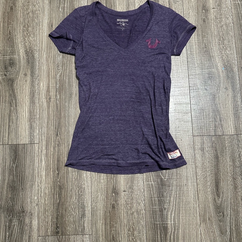 Women's Purple V-Neck Top